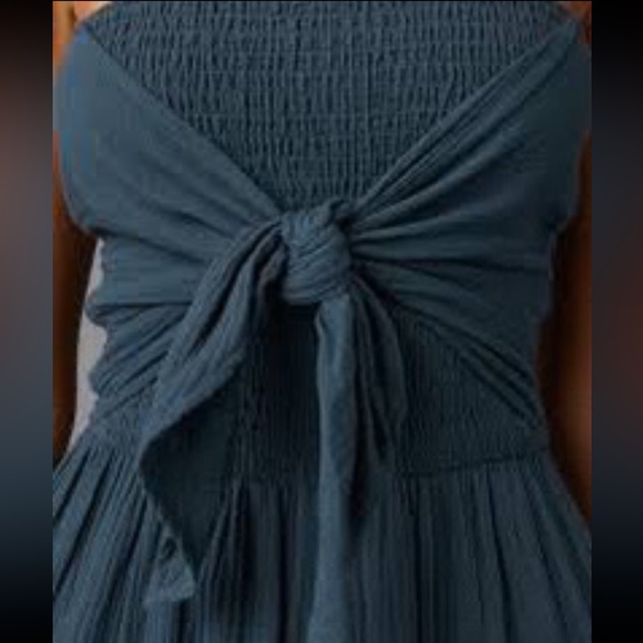 NWT VICI GRADE & GATHER ZAIA SMOCKED STRAPLESS JUMPSUIT IN LAKE BLUE SZ S - Picture 5 of 5